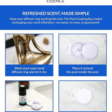 Essence Pearl Travel Case - Wearable Aromatherapy Kit with Nasal Diffuser Rings, Soaking Bay, and 5mL Essential Oil – Portable Wellness Gift Set for On?The?Go Self Care