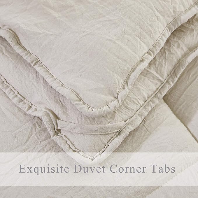 HIG Pre Washed Down Alternative Comforter Set Twin - Reversible Chic Quilt Design - Box Stitched with 4 Corner Tabs - Lightweight for All Season - Camel Duvet Comforter with 2 Pillow Shams