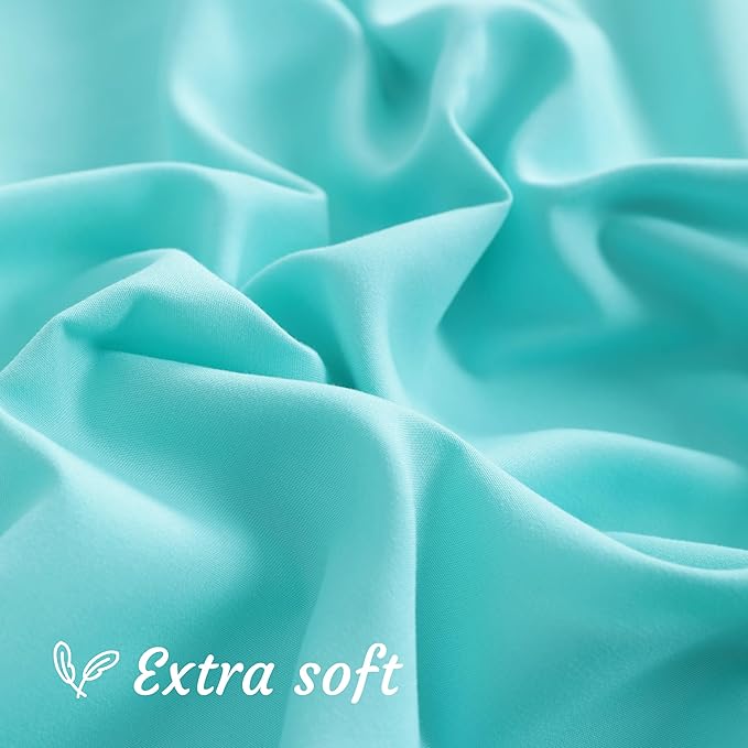 NTBAY Queen Pillow Cases Set, 2 Pack Brushed Microfiber 20x30 Inches, Aqua with Envelope Closure, Soft, Wrinkle, Fade, Stain Resistant