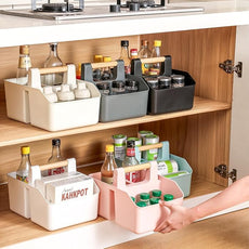 rejomiik Portable Shower Caddy Basket with Bamboo Handle, Plastic Cleaning Caddy Bathroom Organizer Tote for College Dorm Essentials, Bath Toy Storage, White