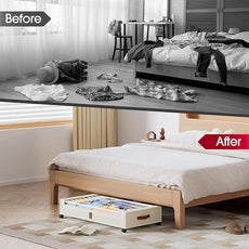 Yecaye Under Bed Storage with Wheels 2Pack, 70L Larger Capacity Under Bed Storage Containers, Underbed Shoe Storage Organizer, Rolling Under Bed Metal Drawers for Clothes, Blankets(35.5 x 17 x 6.7in)