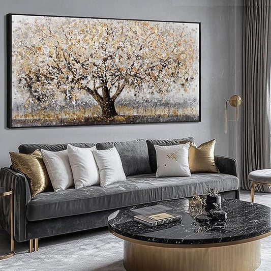 Brown and White Framed Wall Art Floral Wall Prints Botanical Wall Decor Nature Wall Posters 24"x48" Pictures for Bedroom Kitchen Artwork