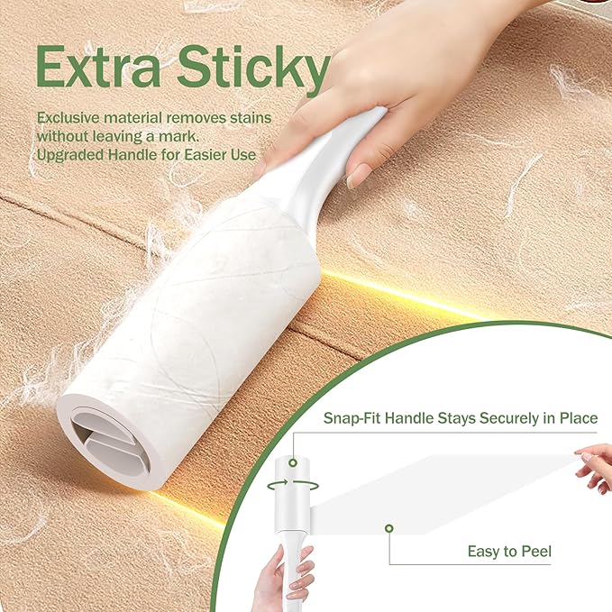 Extra Sticky Lint Roller for Pet Hair Suit (300Sheets+3 Handles)