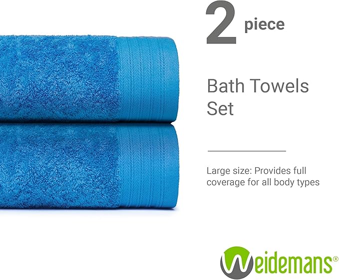 100% Cotton Towels 35" X 70" | PetrolTowels Set of 2 Ultra Soft and Highly Absorbent Bath Towel Set Cotton, Gym, Hotel, Spa, Machine Washable