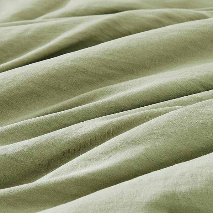 WRENSONGE Full Size Comforter Set- 7 Pieces Sage Green Bed in a Bag Full Size Comforter with Fitted Sheet, Flat Sheet, 2 Pillow Shams, 2 Pillowcases, Warm Bedding Sets for All Season
