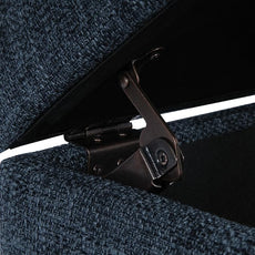 HomePop Square Tufted Storage Ottoman - Textured Navy, Small