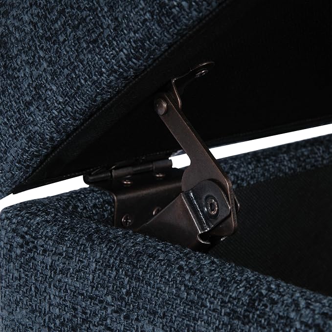 HomePop Square Tufted Storage Ottoman - Textured Navy, Small