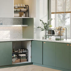 NETEL Under Sink Organizers and Storage, 2 Tier Expandable Under Cabinet Organizer Shelf with 2 Baskets and 6 Panels, Expandable Shelf for Cupboard, Kitchen, Bathroom, Shoe Storage Rack