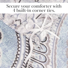 Southshore Fine Living, Inc. Reversible Paisley Duvet Cover King Size Set, Oversized California King Duvet Cover Boho Set, Pet Hair Resistant Bedding, 2 Paisley Pillow Shams - Pure Melody Aqua