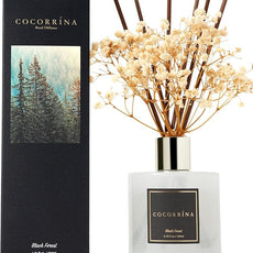 Cocorrína Reed Diffuser Sets, 6.7 fl oz. Black Forest Diffuser with Sticks Home Fragrance Reed Diffuser for Bathroom Shelf Decor