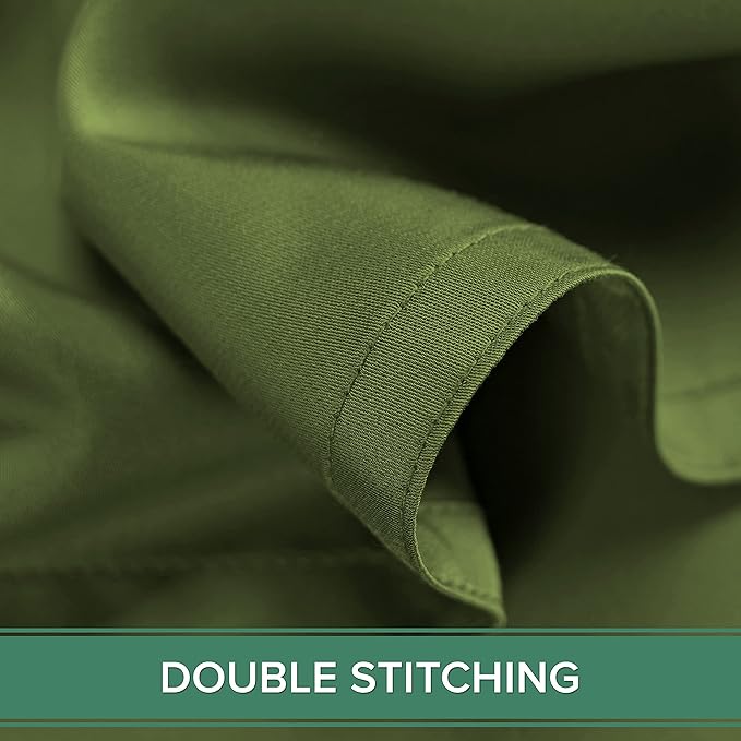 Pure Bamboo Twin Sheets, Genuine 100% Organic Viscose Derived from Bamboo Bed Sheet Set, Luxuriously Soft & Cooling, Double Stitching, 2 Year Quality Promise (Twin, Pesto)