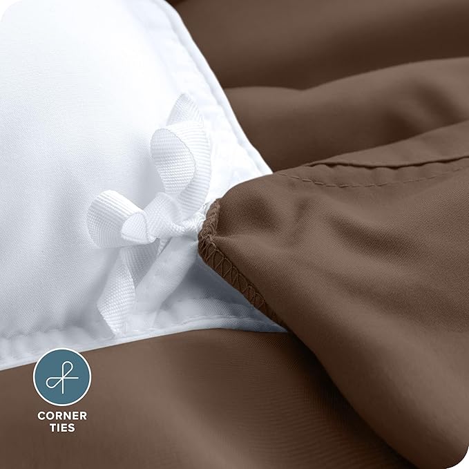 Bare Home Bedding Duvet Cover King Size - Premium 1800 Super Soft Collection - Lightweight, Cooling - Soft Breathable Bedding Duvet Cover (King, Cocoa)