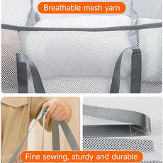 Large Collapsible Laundry Hamper, Gray Oxford Cloth 95L Capacity laundry basket with Handles,Breathable Mesh Design, Sturdy Steel Frame Clothes Hamper,26.8x12.2x17.7 Inch