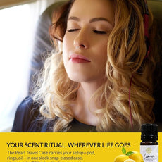 Essence Pearl Travel Case - Wearable Aromatherapy Kit with Nasal Diffuser Rings, Soaking Bay, and 5mL Essential Oil – Portable Wellness Gift Set for On?The?Go Self Care