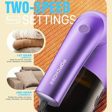 POPCHOSE Fabric Shaver, Lint Remover for Clothes, Lint Shaver with 6-Leaf Blades, 2 Speed Sweater Shavers to Remove Pilling for Clothing, Couch, Furniture, Fuzz, USB Rechargeble, Purple