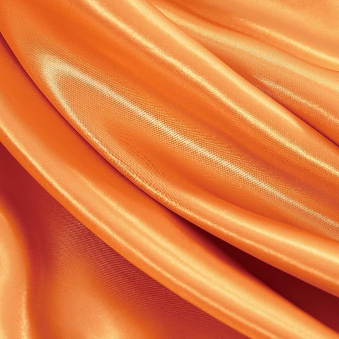 Satin Sheets California King Size - 4 Pieces Luxury Silky Soft Bed Sheets, Wrinkle-Free Burnt Orange Satin Silk Sheet Set with 1 Deep Pocket Fitted Sheet, 1 Flat Sheet, 2 Pillow Cases