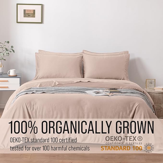 Bella Coterie 7 Piece Luxury Bamboo Viscose Split King Size Sheet Set | 2 Fitted Sheets for Adjustable Beds | 100% Organically Grown | Cooling for Hot Sleepers | 4 Pillowcases [Dusty Rose]