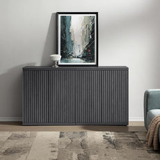 SICOTAS Buffet Cabinet with Storage Accent Sideboard Modern Credenza with Doors & Shelves Fluted Media Console Mid Century Coffee Bar Table for Living Room Kitchen Dining Room Hallway(3PCS)