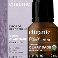 Cliganic Organic Clary Sage Essential Oil, 100% Pure Natural for Aromatherapy | Non-GMO Verified