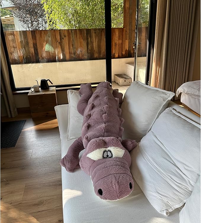 Hofun4U Alligator Plush Pillow, 67 inch Alligator Stuffed Animal, Home Decor Christmas Valentine’s Birthday Gift for Boys Girls Adults Kids (Purple)