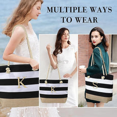 YOOLIFE Beach Bags for Women - Travel Canvas Beach Tote, Pool Waterproof Bag, Travel Essentials, Gifts for Women Birthday