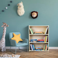 3-Shelf Bookcase, Montessori Bookshelf and Storage Unit in Birch Plywood, Arts & Crafts Supplies Organizer for Toddlers (42