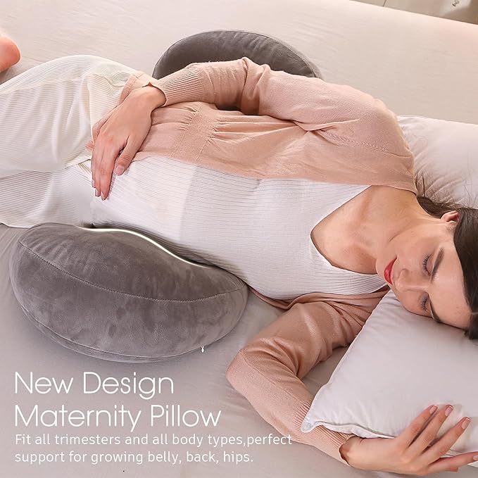 BATTOP Pregnancy Pillow Wedge for Belly Support,Portable Pregnancy Pillows for Sleeping Support Legs,Back,Knees,Adjustable Maternity Wedge Pillow with Removable Cover,Travel Pregnancy Pillow
