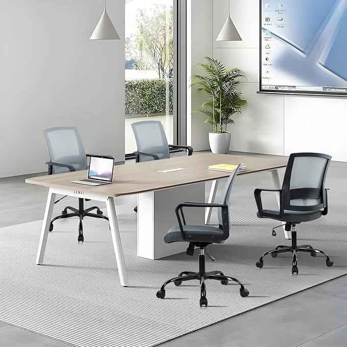 CLATINA Ergonomic Office Desk Chair - Mesh Office Chair with Adjustable Lumbar Support, Rolling Comfortable Computer Task Chairs with Arms for Home Conference-Gray, 12 Pack