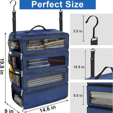 Suitcase Organizer, Travel Luggage Organizer Portable Hanging Travel Shelves Collapsible Hanging Packing Cubes for Carry on Suitcase