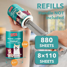 MEIQIHOME Extra Sticky Lint Roller Refills Only, 880 Easy-Tear Sheets for 3.9