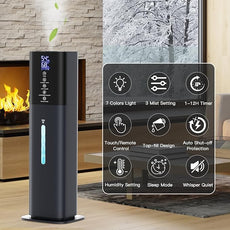 Humidifiers Large Room Bedroom with 7 Colors Light, 2.1Gal(8L) 3 Speed Quiet Ultrasonic Cool Mist Humidifier with 360° Nozzle, Humidity Setting, Timer,Aroma Box for Home Plant Baby Yoga Sleep (Blue)