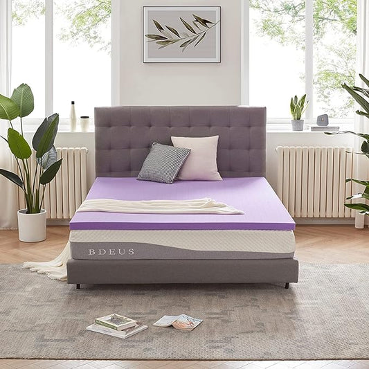 SINWEEK 1.5 Inch Gel Memory Foam Mattress Topper Ventilated Soft Pressure Relieve Mattress Pad, Breathable Bed Topper, CertiPUR-US Certified, Twin Size