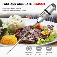 ThermoPro TP02S (2 Pack) Instant Read Meat Thermometer Digital Cooking Food Thermometer with Super Long Probe for Grill Kitchen Sourdough Liquids Oil Bread Baking Yogurt Candy Making Accessory