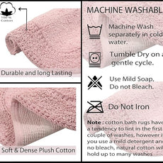 Home Weavers Double Ruffle Collection 100% Cotton Bathroom Rugs Set, Washable Rug, Extra Soft and Absorbent Bath Rug, Kitchen Mat, Bath Mat Set, Bath Floor Mat Non Slip, 20