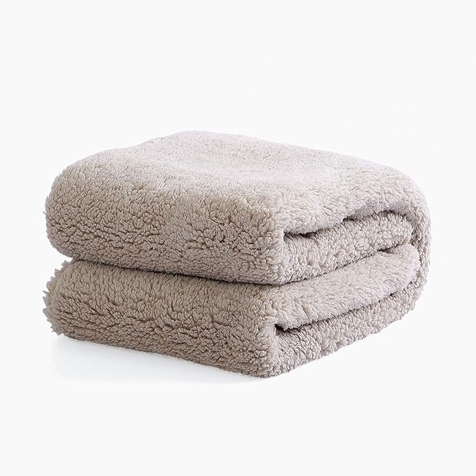 Reafort Ultra Soft Sherpa Body Pillow Cover/Case with Zipper Closure 21"x54" (21"x54" Body Pillow Cover, Taupe)