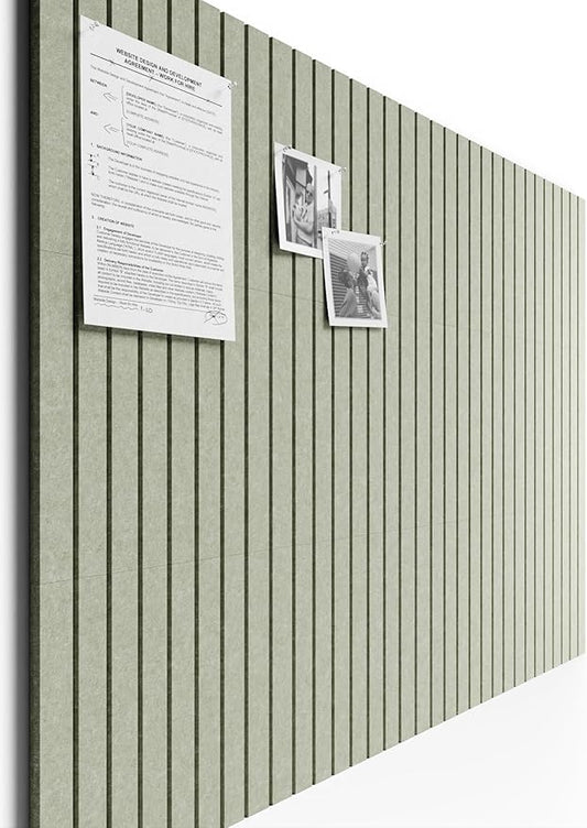 Bumusty Large Cork Board Alternative-47 x35 Felt Bulletin Board Tiles, with 30 Pushpins, 70 Adhesive Tabs, 12-Pack Slat Wall Paneling, Cork Boards for Office Push Pin Board Felt Board-Sage