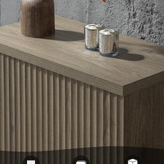 SICOTAS Buffet Cabinet with Storage Accent Sideboard Modern Credenza with Doors & Shelves Fluted Media Console Mid Century Coffee Bar Table for Living Room Kitchen Dining Room Hallway (4PCS)