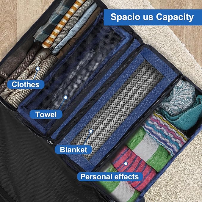 Suitcase Organizer, Travel Luggage Organizer Portable Hanging Travel Shelves Collapsible Hanging Packing Cubes for Carry on Suitcase