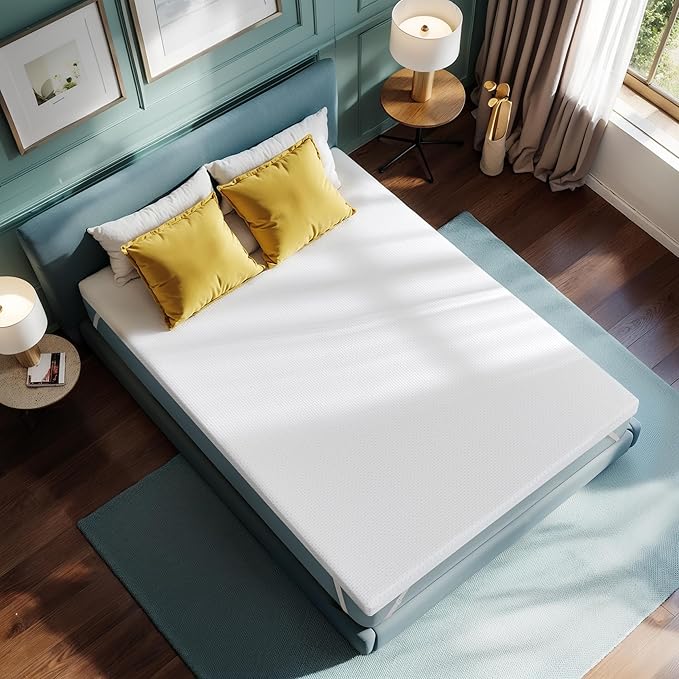 SyMax 4 Inch King Mattress Topper, High Density Memory Foam Bed Topper with Breathable Removable Cover Made from Bamboo, CertiPUR-US Certified, 4 Inch