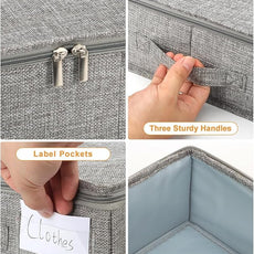 punemi Under Bed Storage Containers, 2 Pack 4.5 Inch Tall Low Profile Underbed Clothes Storage Organizer Bin with Sturdy Side & Bottom Support, Use as Clothes Organizer, Pillow and Blanket Organizer