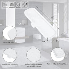 Silicone Bathroom Soap Dishes with Drain Spout-Bathroom and Kitchen Sink Organizer,Sponge Holder,Dish Soap Tray,Perfect for Dispenser,Scrubber,Bottle,Cup on Sink or Counter-White 12