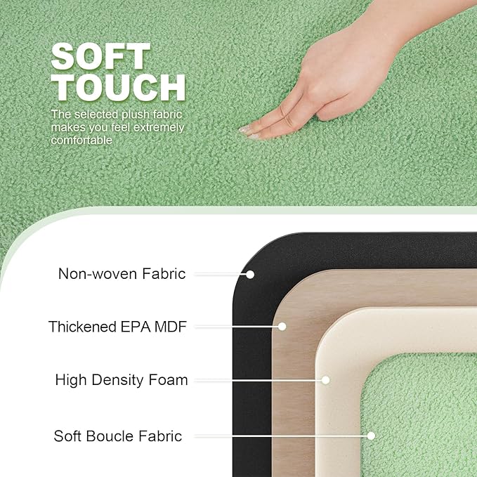 PINPLUS Storage Ottoman Bench Sherpa Ottoman Foot Rest, Foldable Boucle Ottomans Large Storage Box Entryway Bench for Dorm, Green 43.3'' x 15'' x 15''