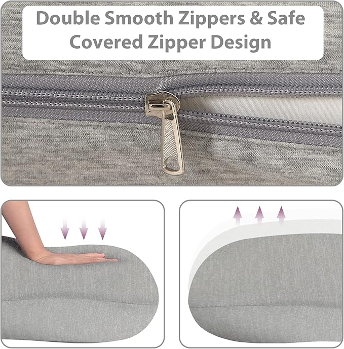 BATTOP Pregnancy Pillows for Sleeping,Maternity Pillow with Cooling Cover,Support for Belly,HIPS, Legs,Pregnancy Must Haves,Side Sleeper Body Pillow