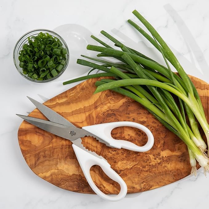 Yatoshi 15 Piece White Knife Block Set - Pro Kitchen Knife Set Ultra Sharp High Carbon Stainless Steel with Ergonomic Handle