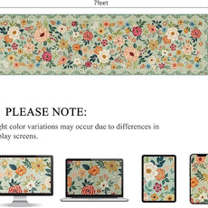 DUKINO Runner Rug, 2x7 Boho Kitchen Rug for Hallways with Low Pile Design, Washable Non Slip Backing Soft Floral Runner for Kitchen, Hallway, Entryway, Bedroom, Laundry, Green