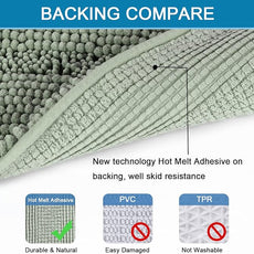 H.VERSAILTEX Bathroom Rugs Bath Rug Set 2 Piece Bathroom Contour Rug Toilet Mat Sets Non Slip Contour Bath Rug Ultra Thick Water Absorbent Striped Bath Mats Washable(20