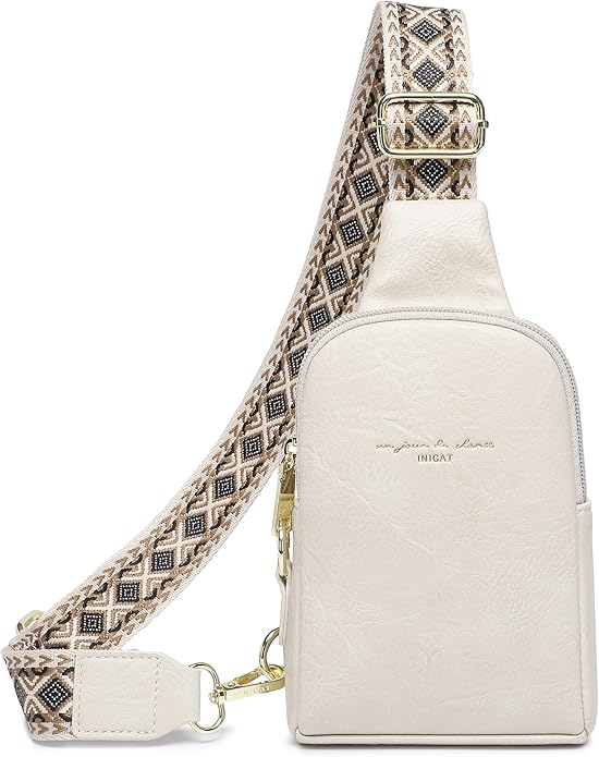 INICAT Travel Small Crossbody Sling Bags Women Cross Body Purses Passport Holder Vegan Leather Fanny Packs Birthday Gifts