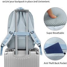 MATEIN 30 L Large Laptop Backpack, Stylish Lightweight Nursing Teacher Work Backpack with USB Charging Port, College Travel Comupter Bag Soft and Comfortable for Daily, Blue Beige