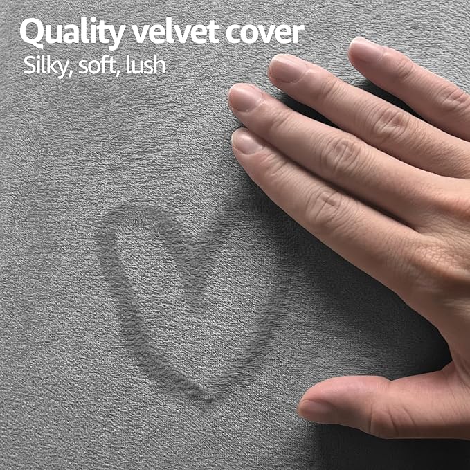 Art3d Peel and Stick Headboard for Full King and Queen in Velvet Stone, Pack of 12 Panels Sized 9.84" x 23.62", 3D Soundproof Wall Panels, Upholstered Wall Panel