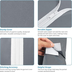 VIPEK V40C Plus Heavy Duty Clothes Rack with Oxford Fabric Cover, Extra Large Covered Clothing Rack for Hanging Clothes Portable Wardrobe Closet Black Closet Rack with Grey Cover, Max Load 1300lb